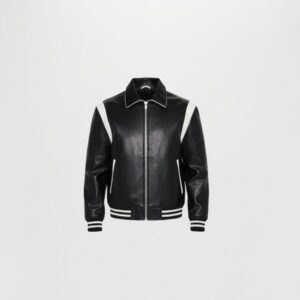 Modern Two-Tone Leather Jacket