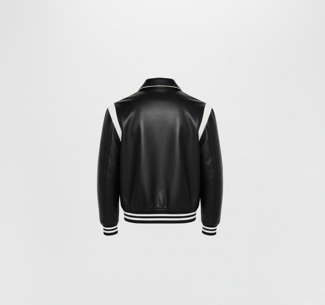 Modern Two-Tone Leather Jacket - Image 4